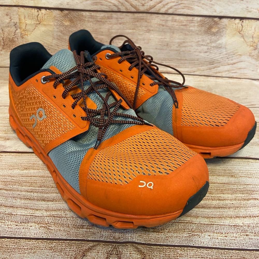 ON Running Cloudstratus Training Road Running Shoes Orange Silver Men’s Size 13